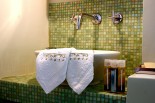 Luxury villas in Greece - Xenon Estate Althea master bedroom ensuite bathroom covered with murano mosaic